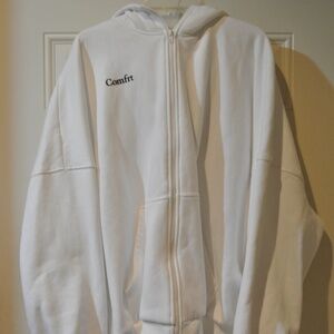 COMFRT WHITE 2X ZIP HOODIE